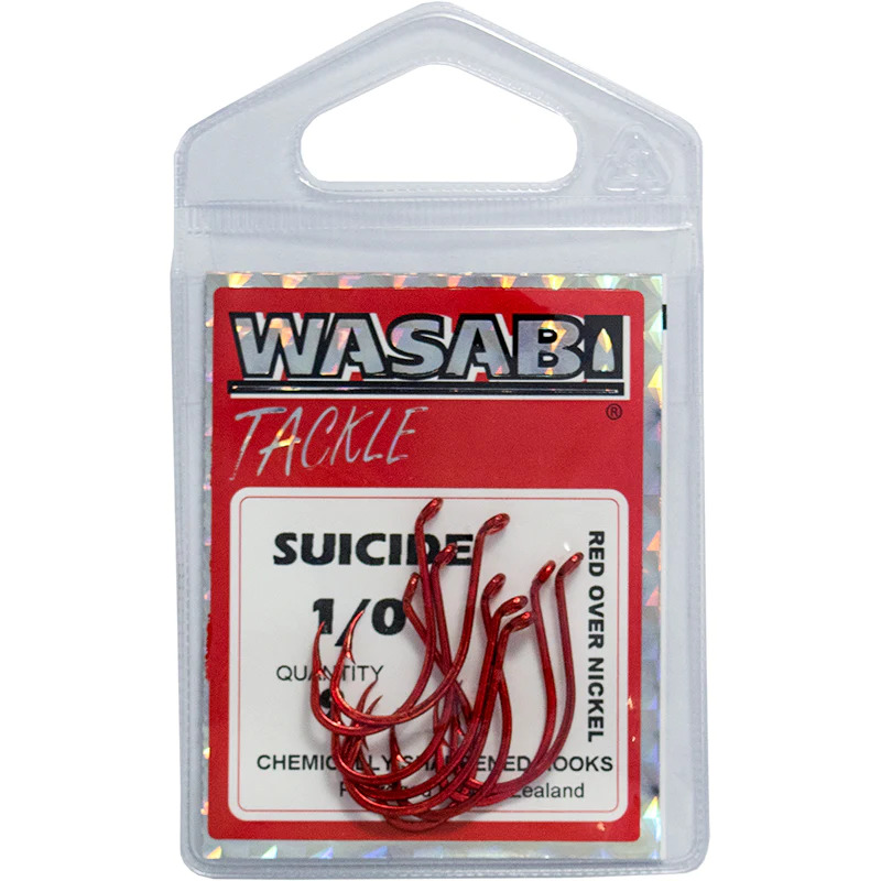 Wasabi Suicide Red 1/0 Hook Small Pack (9)