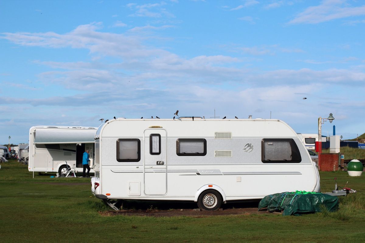 Caravan on campsite