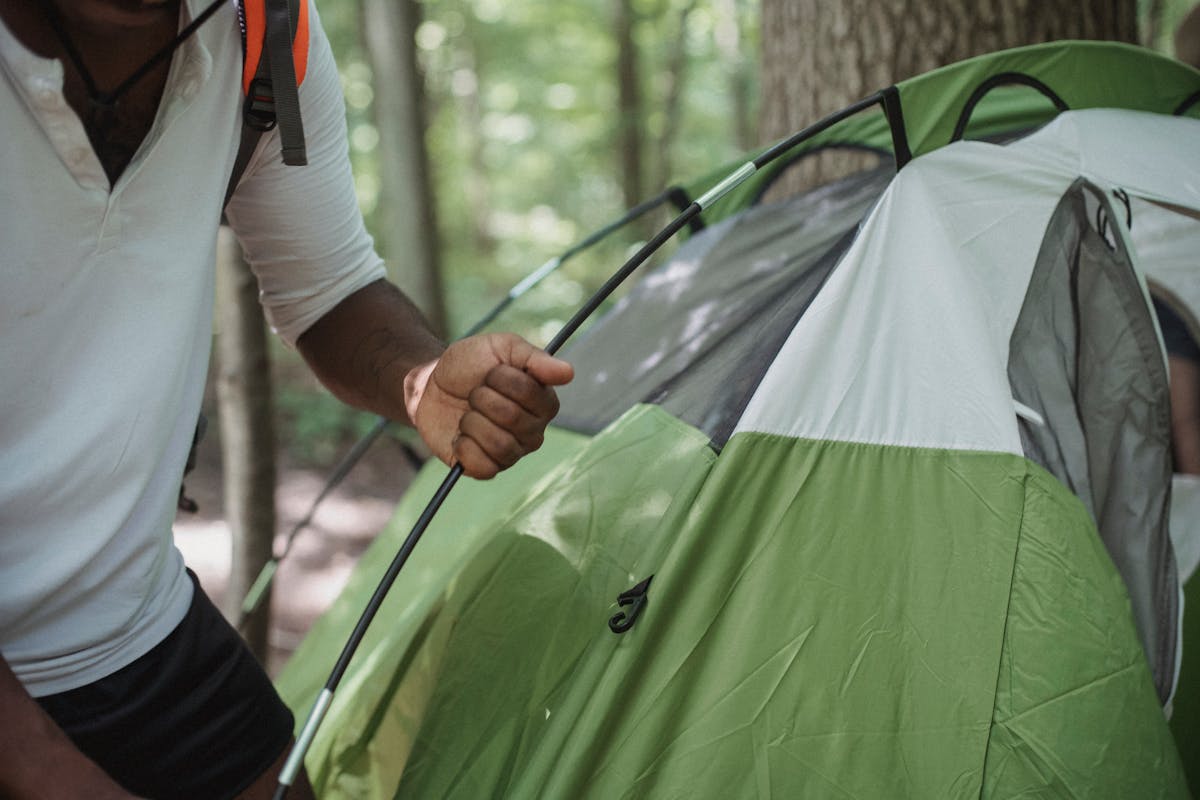 setting up tent