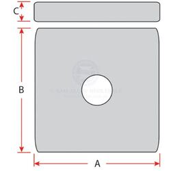 Zinc Block Anode Square Bolt on 155mm x 155mm x 25mm