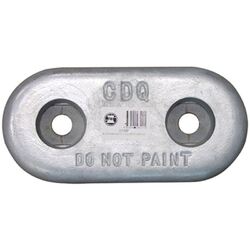 Zinc Block Anode Oval Bolt on 250 x 125 x 40mm 150mm centres