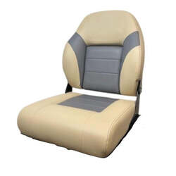 Relaxn Deluxe Fold Down - Stessco Brand Beige With Grey Trim Seat