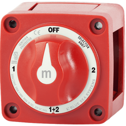 Blue Sea Systems M-Series Mini Selector Battery Switch - Red