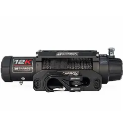 24 Volt Carbon 12K 12000Lb Electric Winch With Synthetic Rope