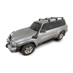 Rhino Rack Heavy Duty RL110 Black 3 Bar Roof Rack to suit NISSAN Patrol GU, Y61 4dr 4WD LWB 97 to 17