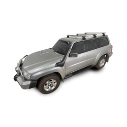 Rhino Rack Heavy Duty RL110 Silver 3 Bar Roof Rack to suit NISSAN Patrol GU, Y61 4dr 4WD LWB 97 to 17