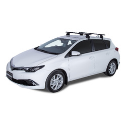 Rhino Rack Vortex 2500 Black 2 Bar Roof Rack to suit TOYOTA Corolla Gen 11 5dr Hatch 12 to 18