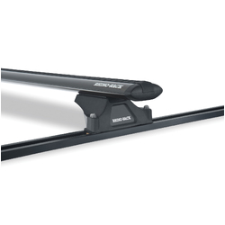 Rhino Rack Vortex RLTP Trackmount Black 2 Bar Roof Rack to suit NISSAN Navara D40 (ST/ST-X) 4dr Ute Dual Cab 05 to 15