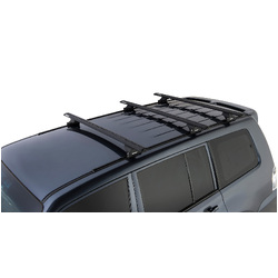 Rhino Rack Vortex RLTP Trackmount Black 3 Bar Roof Rack to suit MITSUBISHI Pajero NS-NX 4dr 4WD LWB 06 to 