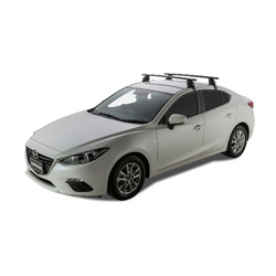 Rhino Rack Vortex 2500 Black 2 Bar Roof Rack to suit MAZDA Mazda 3 Gen 3 BM/BN 4dr Sedan 14 to 19