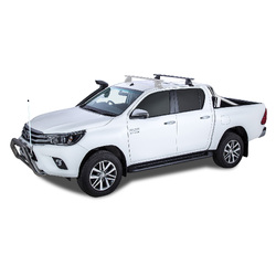 Rhino Rack Vortex 2500 Black 1 Bar Roof Rack (Rear) to suit TOYOTA Hilux Gen 8 4dr Ute Double Cab 15 to 