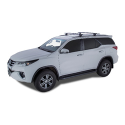 Rhino Rack Vortex SX Black 2 Bar Roof Rack to suit TOYOTA Fortuner GXL / Crusade 5dr SUV With Flush Rails 15 to 