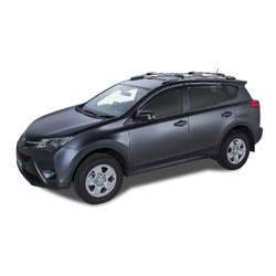 Rhino Rack Vortex StealthBar Silver 2 Bar Roof Rack to suit TOYOTA Rav4 Gen 4, XA40 5dr SUV With Roof Rails 12 to 19