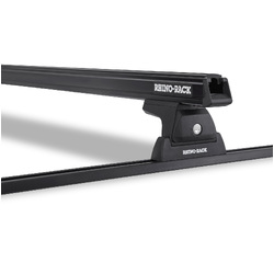 Rhino Rack Heavy Duty RLT600 Trackmount Black 2 Bar Roof Rack to suit FORD F-250  4dr Ute Crew Cab 08 to 15