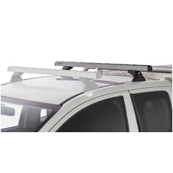 Rhino Rack Heavy Duty RLT600 Ditch Mount Silver 1 Bar Roof Rack (Rear) to suit MITSUBISHI Triton Gen5 MQ/MR 2dr Ute Extra Cab 15 to 