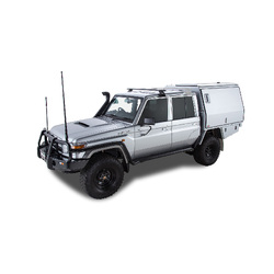 Rhino Rack Vortex RL110 Black 1 Bar Roof Rack to suit TOYOTA LandCruiser 79 Series 4dr 4WD Double Cab 07 to 