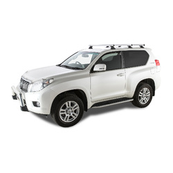 Rhino Rack Heavy Duty RCH Silver 3 Bar Roof Rack to suit TOYOTA Prado 150 Series 3dr 4WD 09 to 