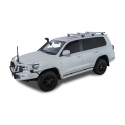 Rhino Rack Heavy Duty RCH Silver 3 Bar Roof Rack to suit TOYOTA LandCruiser 200 Series 5dr 4WD 07 to 21