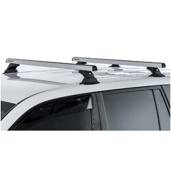 Rhino Rack Heavy Duty RCH Silver 3 Bar Roof Rack to suit NISSAN Patrol Y62 (Ti) Facelift 5dr 4WD 21 to 