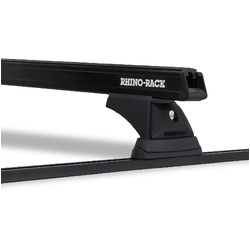 Rhino Rack Heavy Duty RCH Trackmount Black 2 Bar Roof Rack to suit FORD Ranger PJ/PK 4dr Ute Crew Cab 07 to 11