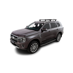 Rhino Rack Vortex RX200 Black 2 Bar Roof Rack to suit FORD Everest U704 5dr SUV With Raised Rail 22 to 