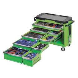 Kincrome Contour Tool Trolley Kit 486 Piece 9 Drawer 42" Green