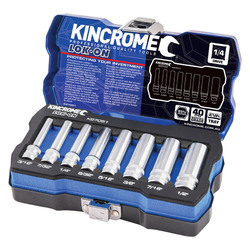 Kincrome Lok-On Socket Set 8 Piece 1/4" Drive - Imperial