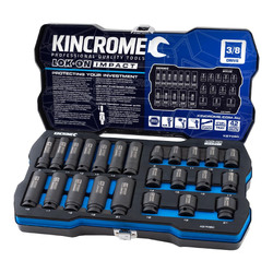 Kincrome Lok-On Standard & Deep Impact Socket Set 24 Piece 3/8" Drive - Metric