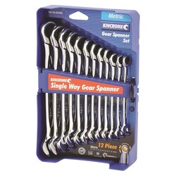 Kincrome Single Way Gear Spanner Set 12 Piece - Metric