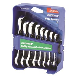 Kincrome Stubby Reversible Gear Spanner Set 8 Piece - Imperial