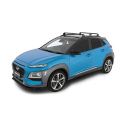 Rhino Rack Vortex Rvp Black 2 Bar Roof Rack For Hyundai Kona Gen1 5Dr Suv With Flush Rails 09/18 On