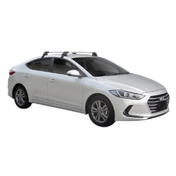 Yakima FlushBar 100 & 105cm Silver Pair (S26Y) To Suit Hyundai Elantra 4dr Sedan 02/2016-/On