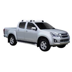 Yakima FlushBar 100 & 105cm Silver Pair (S26Y) To Suit Isuzu D-Max LS-U/LS-M Crew Cab /2012-08/2020