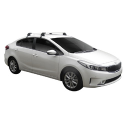 Yakima FlushBar 100cm Silver Pair (S6Y) To Suit Kia Cerato 4dr Sedan /2013-06/2018