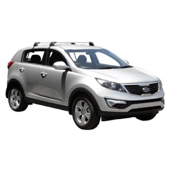 Yakima FlushBar 100 & 105cm Silver Pair (S26Y) To Suit Kia Sportage 5dr SUV /2010-/2015