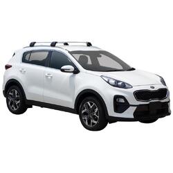 Yakima FlushBar 100 & 105cm Silver Pair (S26Y) To Suit Kia Sportage Steel Roof 08/2018-09/2021