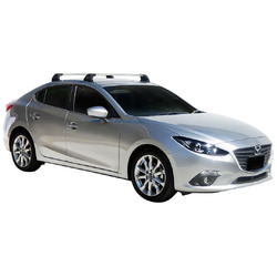 Yakima FlushBar 100 & 105cm Silver Pair (S26Y) To Suit Mazda 3 4dr Sedan /2014-/2016