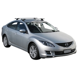 Yakima ThruBar 120cm Silver Pair (S16Y) To Suit Mazda 6 5dr Hatch 02/2008-/2012