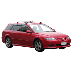 Yakima ThruBar 120cm Silver Pair (S16Y) To Suit Mazda 6/Atenza 5dr Wagon 06/2002-02/2008