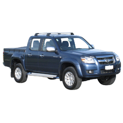 Yakima FlushBar 100cm Silver Pair (S6Y) To Suit Mazda BT-50 Dual Cab 11/2006-10/2011