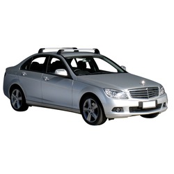 Yakima FlushBar 100cm Silver Pair (S6Y) To Suit Mercedes-Benz C-Class W204 07/2007-/2013