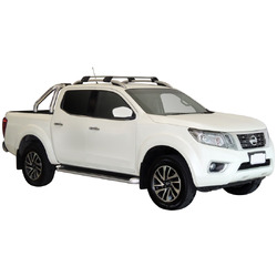 Yakima FlushBar 105cm Silver Pair (S7Y) To Suit Nissan Navara NP300 (D23) Dual Cab 06/2015-/On