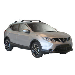 Yakima FlushBar 100 & 105cm Silver Pair (S26Y) To Suit Nissan Qashqai 5dr SUV /2014-/2022