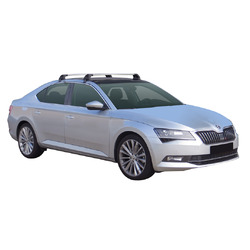 Yakima FlushBar 100 & 105cm Silver Pair (S26Y) To Suit Skoda Superb 5dr Hatch /2015-/On