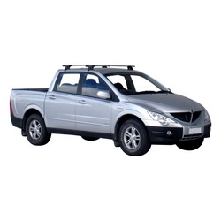 Yakima ThruBar 135cm Silver Pair (S17Y) To Suit SsangYong Actyon Sport 4dr Ute 03/2007-/2012