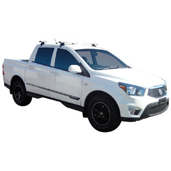 Yakima ThruBar 135cm Silver Pair (S17Y) To Suit SsangYong Actyon Sport 4dr Ute /2012-/2017