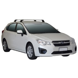 Yakima FlushBar 100 & 105cm Silver Pair (S26Y) To Suit Subaru Impreza 5dr Hatch /2012-/2016