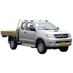 Yakima ThruBar 120cm Silver Pair (S16Y) To Suit Toyota HiLux Extra Cab 05/2005-09/2015