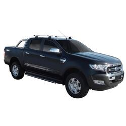 Yakima ThruBar 135cm Silver Pair (S17Y) To Suit Ford Ranger Double Cab 11/2011-06/2022