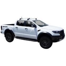 Yakima FlushBar 105cm Silver Pair (S7Y) To Suit Ford Ranger Raptor Double Cab /2018-09/2022